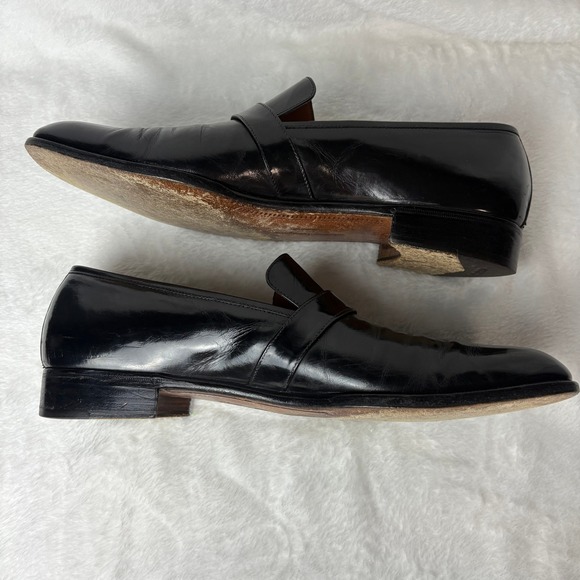 Salvatore Ferragamo Black Leather Monk Strap Loafers Men's 11B Italy Luxury - Picture 7 of 15